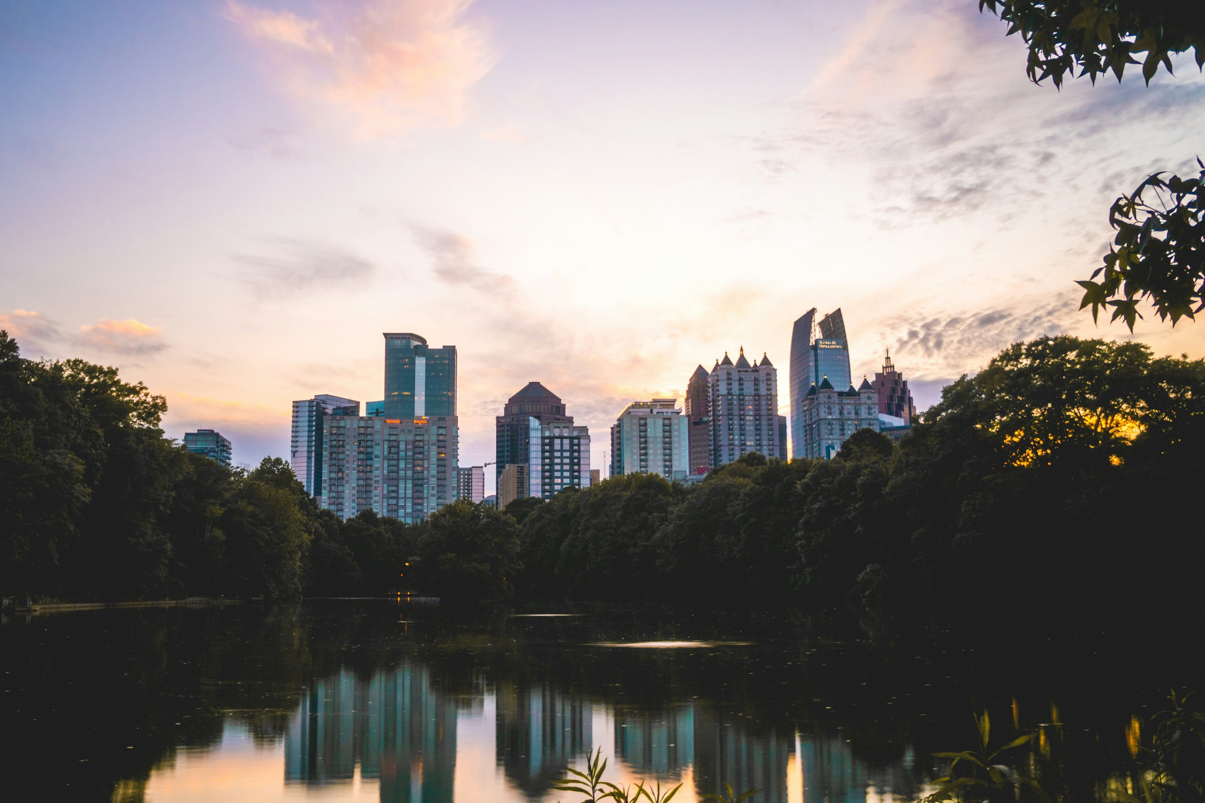 A sunset over Atlanta, GA
